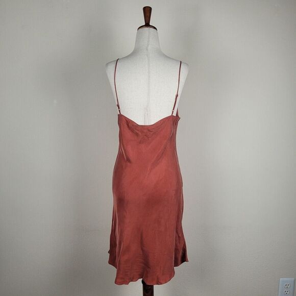 J. Crew Dress Womens 8 Orange Gwen Cupro Blend Mini Slip Wildfire Short BI679 - Picture 4 of 12
